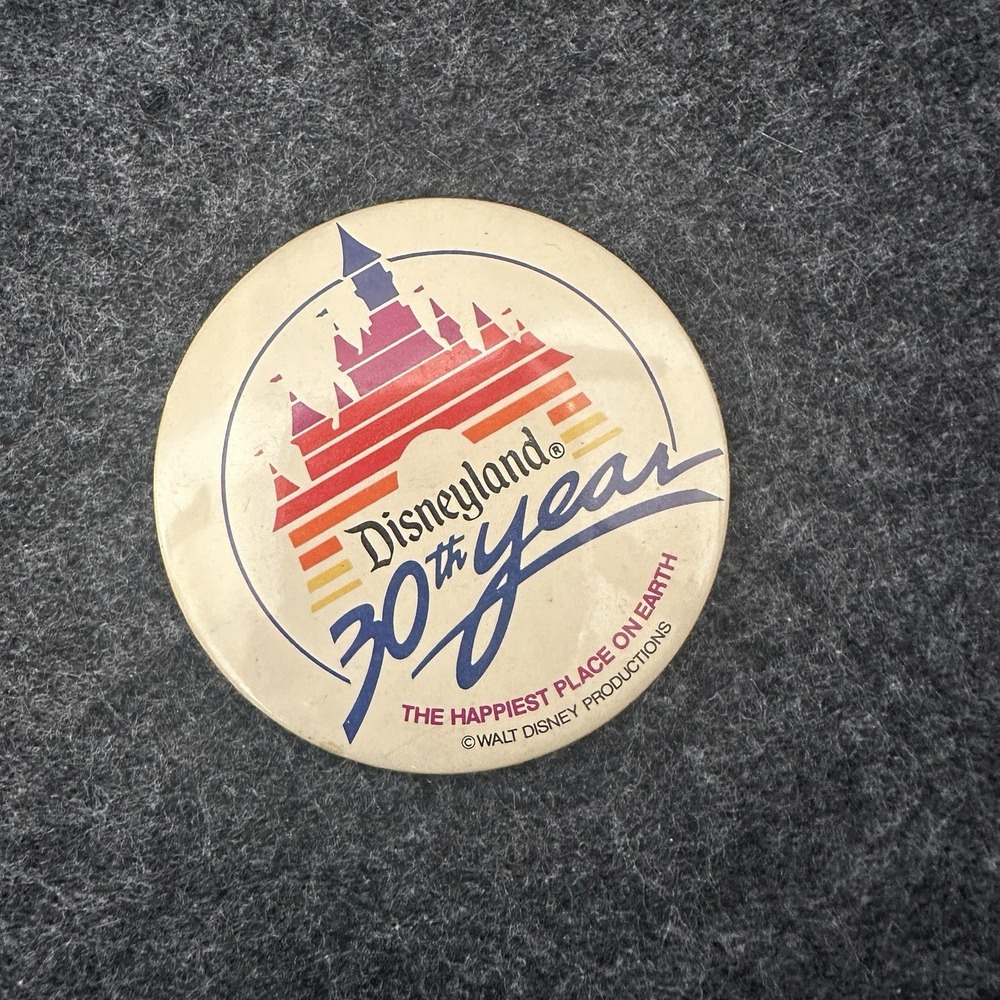 Button - Disneyland 30th Year : The Happiest Place on Earth - 2.25" Pinback